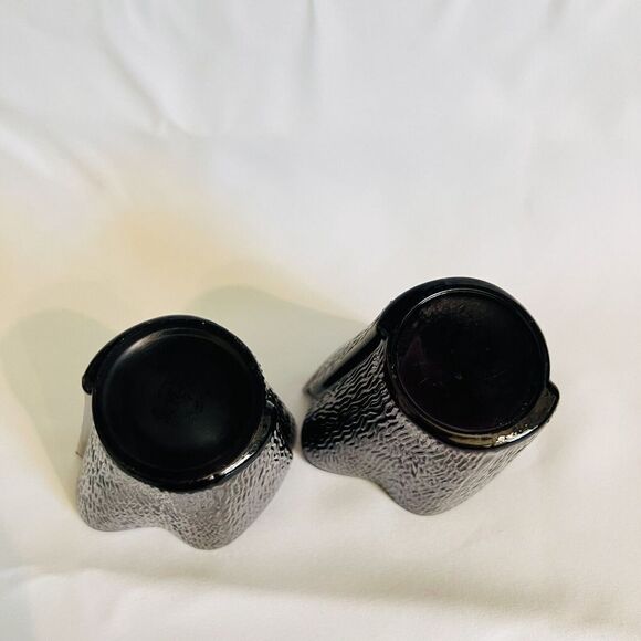 Partylite Glass Candle Holders Vase Wrapped Bark Dark Amethyst Plum Set of 2 - Picture 7 of 10